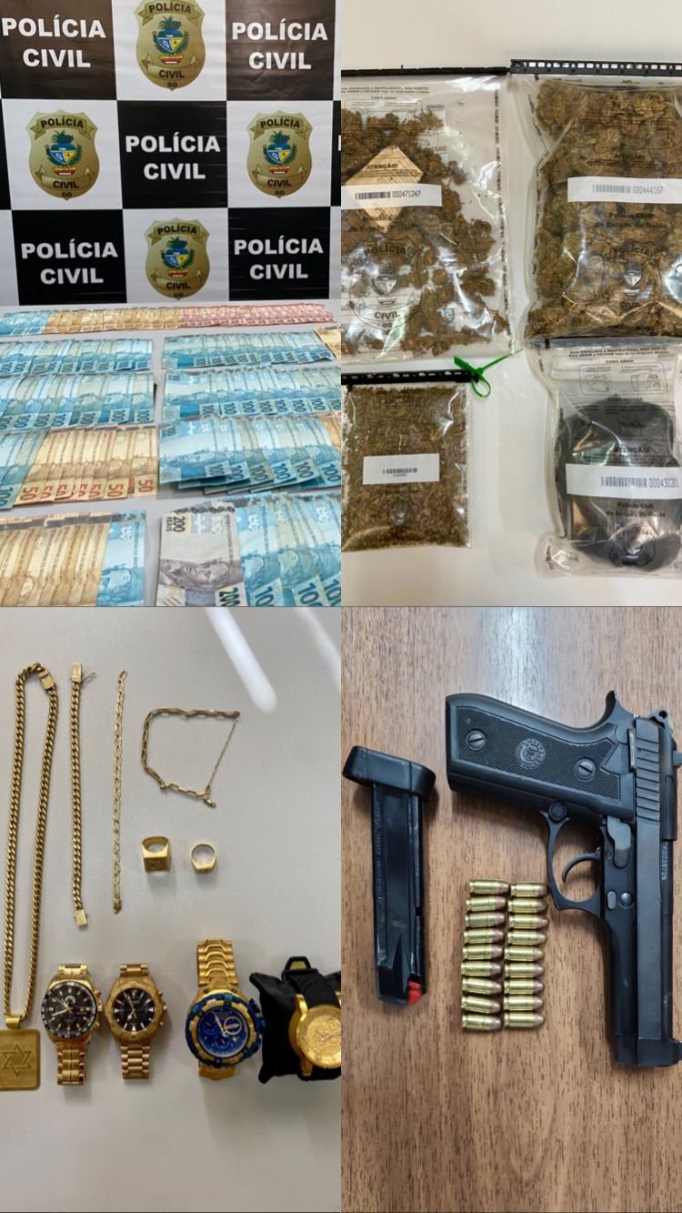 Drogas, dinheiro e arma são apreendidos durante operação em Formosa-Go.