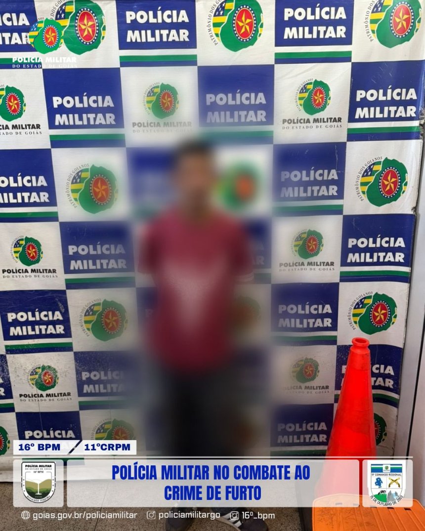 Após praticar furto em barbearia, indivíduo acabou sendo preso em flagrante pela Polícia Militar em Formosa-Go.