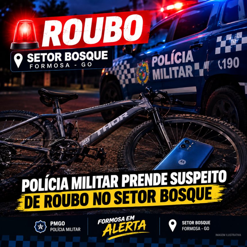 POLÍCIA MILITAR PRENDE SUSPEITO DE ROUBO NO SETOR BOSQUE, EM FORMOSA