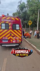 COLISÃO ENTRE MOTOCICLETA E BICICLETA DEIXA MULHER FERIDA EM FORMOSA