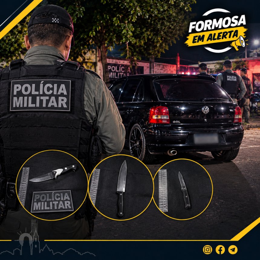 🚨 TRÊS HOMENS SÃO LOCALIZADOS COM ARMAS BRANCAS APÓS AMEAÇAS DE MORTE NO PARQUE DAS LARANJEIRAS, EM FORMOSA